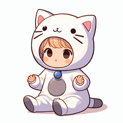 children wearing cat costumes