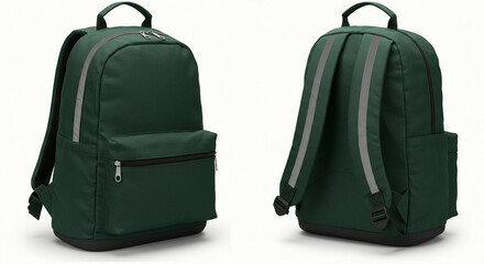 Mochila escolar grande frente e costas para mockup