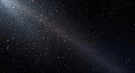 Obraz premium Abstract Cosmic Dust and Light Beam Glowing Particles in Dark Space