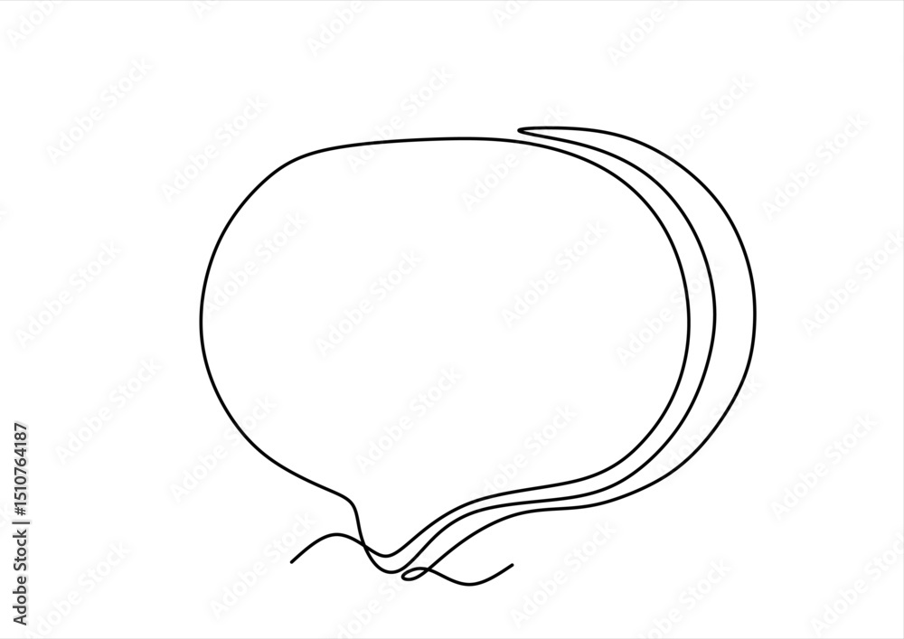 Poster speech bubble single line icon. one continuous line drawing of speech bubble. chat cloud and thought