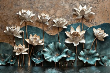 Serene Atmosphere of a Lotus Pond