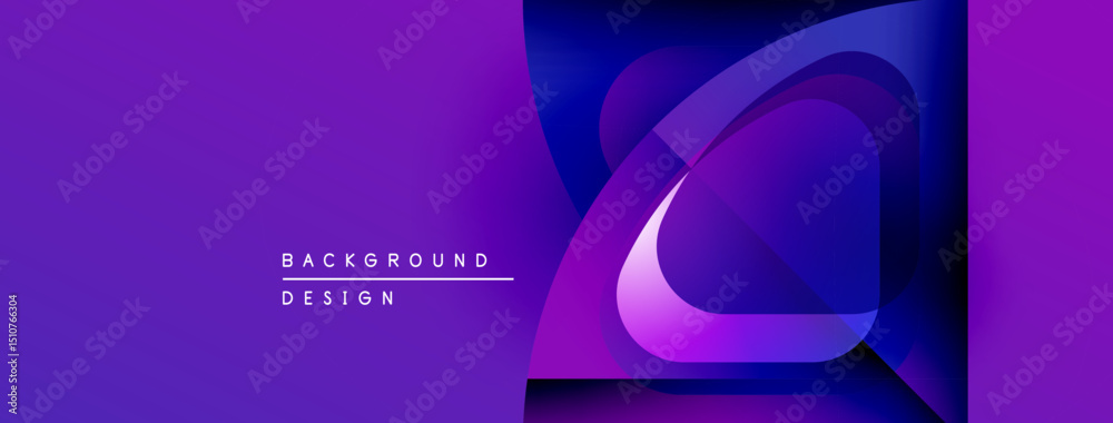 Aufkleber abstract purple design features layered shapes, gradients. modern, dynamic composition suitable for 