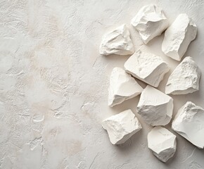 Edible Kaolin Clay Rocks with Copy Space