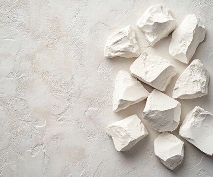 Edible Kaolin Clay Rocks with Copy Space