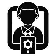 Mobile app developer element isolated mobile clipboard on white background