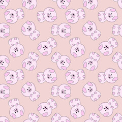 Cute pig pattern on soft pink background.