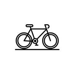 Fototapeta premium Black bicycle moves quickly on flat white ground sport vector