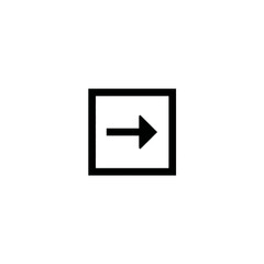 Right arrow navigates within square frame minimal symbol design