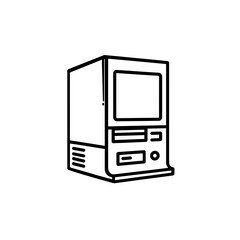 Fototapeta premium Vintage computer displays processing data on white background