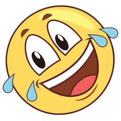 Crying laughing emoji icon high resolution vector graphic