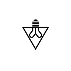 Lightbulb icon illuminates triangle symbol against white backdrop
