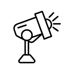 Spotlight illustration in minimalistic black line design  