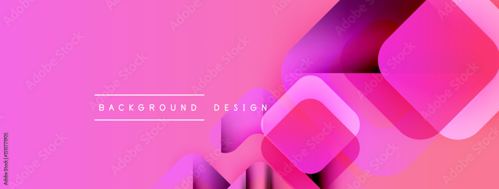 Leinwandbilder pink abstract background features overlapping rounded squares. text reads background design. gradien