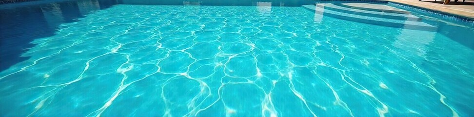 Obraz premium Stunning turquoise water shimmers in this crystal-clear swimming pool, perfect for summer relaxation and luxury resort imagery Ideal for travel brochures and websites , underwater, sparkle