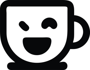 Single coffee cup emoji icon morning mood design
