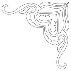 Black line vintage corner, decorative corner lines, card, lettering elements