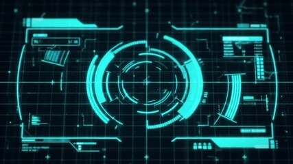 Futuristic Cyberpunk HUD Visualization with Technological Data Display - Powered by Adobe