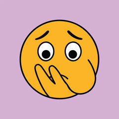 Hand drawn sketch style facepalm emoji icon