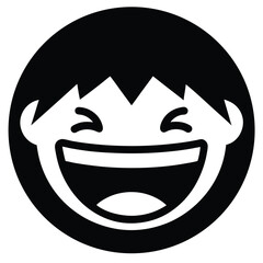 Single flat design emoji icon happy face expression