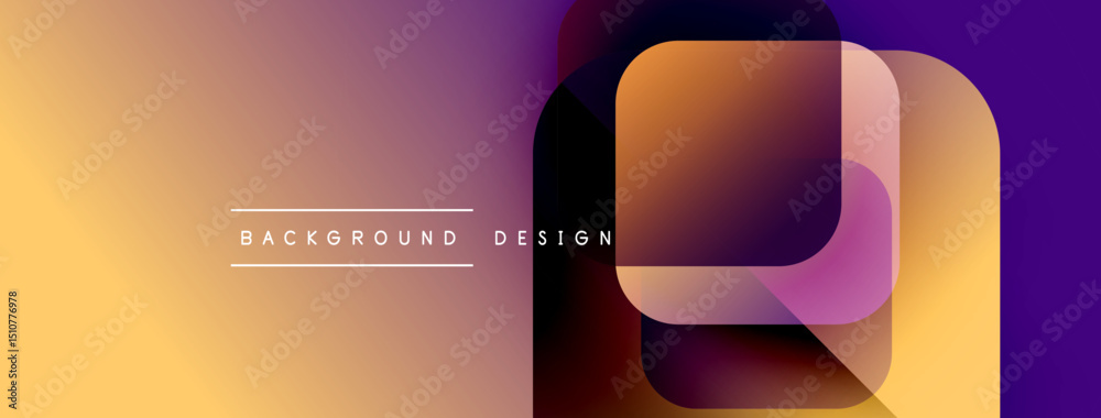 Aufkleber Abstract gradient background. Overlapping squares create modern design. Text reads background design. Simple, vibrant colors present.