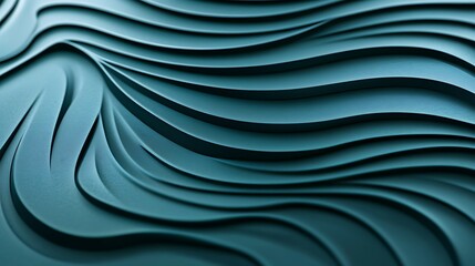 Obraz premium Abstract teal wavy surface