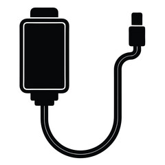 Mobile app developer element isolated mobile wire connector on white background