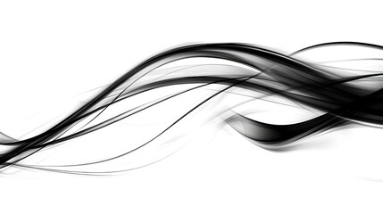 Fototapeta premium Abstract black wavy lines on white background