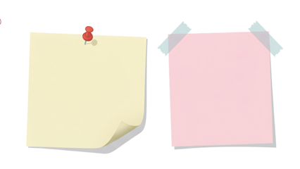 set of sticky notes PNG icon design on transparent background