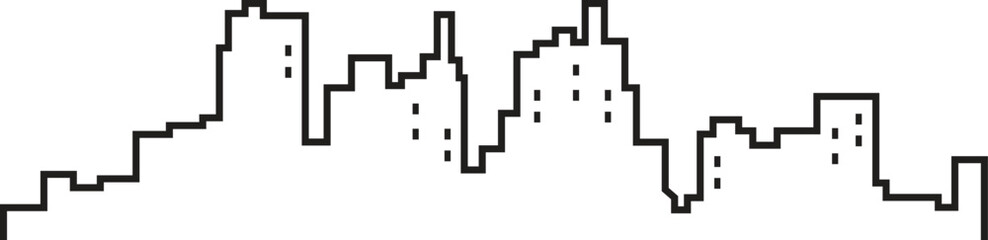 urban panorama cityscape skyline building silhouettes horizontal vector