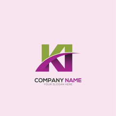 KI IK Letter Logo Design with a Creative Cut Creative logo design