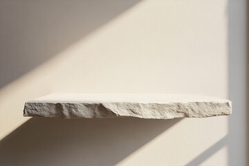 Floating stone shelf for minimal product styling