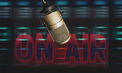 Professional microphone and on air sign