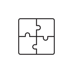 Simple solutions concept, compatibility line icon, assemble puzzle pieces, solving problem. vector illustration on white background