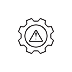 thin line failure icon with broken operational process. concept of repair or maintenance symbol. vector illustration on white background