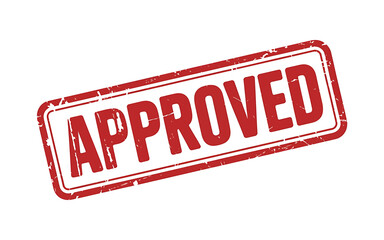 Bold Red Rubber Stamp Graphic Featuring Approved  High-Resolution EPS Vector
