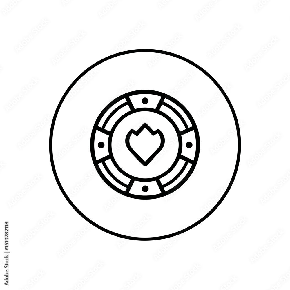 Poster centered shield icon displays emblem in circular minimal context