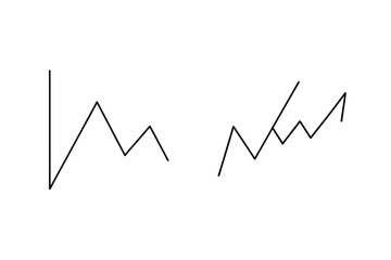 Abstract linear charts representing trends in business finances and market volatility