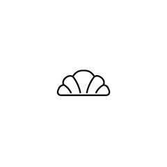 Croissant pastry presents symmetrically centered white space food icon