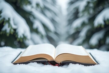 Open-book-in-snow-winter-reading-scene-cozy-atmosphere