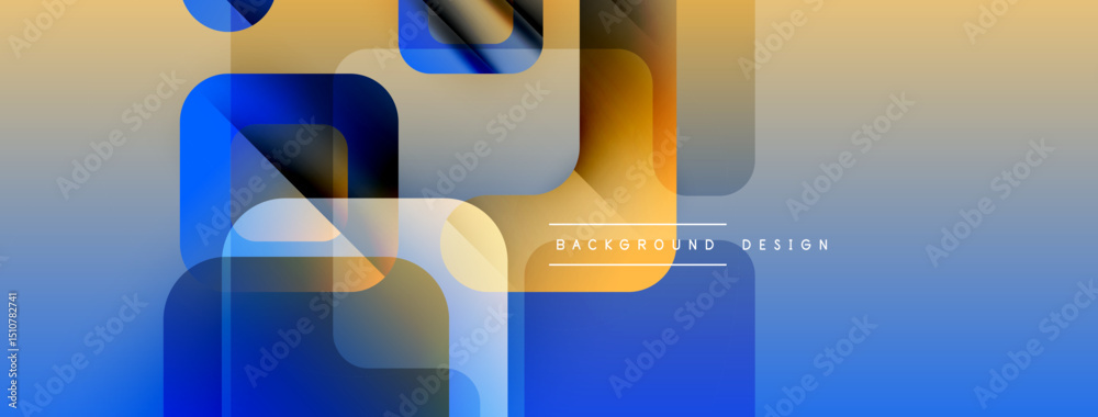 Leinwandbilder abstract geometric shapes overlap, creating layered visual effect. warm, cool colors blend smoothly.