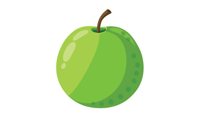 Obraz premium Single green apple illustration isolated on white