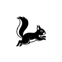Fototapeta premium Vector icon of a squirrel jumping in a playful manner