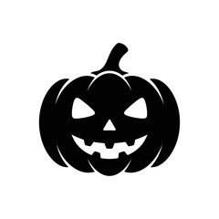 Jack-o'-lantern icon with spooky expression for Halloween decoration