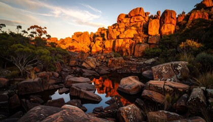 The sea water between the seaside reefs reflects the Yellow reefs