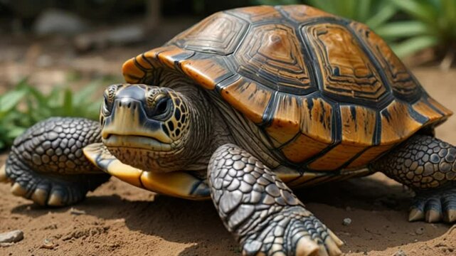 Close-up of a tortoise on the ground