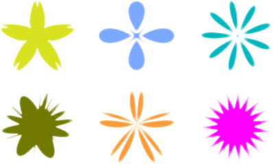 Whimsical Doodle Collection of Cute Abstract Shapes: Hand-Drawn Vector Flowers, Infinity Signs, Cactus, and Rainbow Stickers in a Modern Kids&rsquo; Style