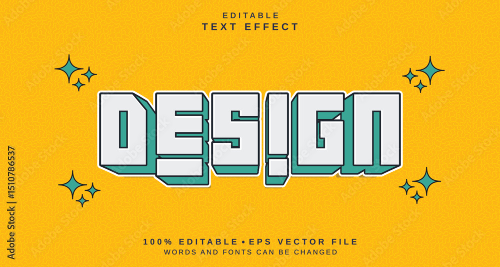 Poster editable text style effect - design text style theme.