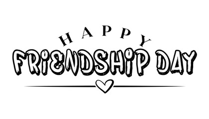 Happy friendship day lettering vector illustration.