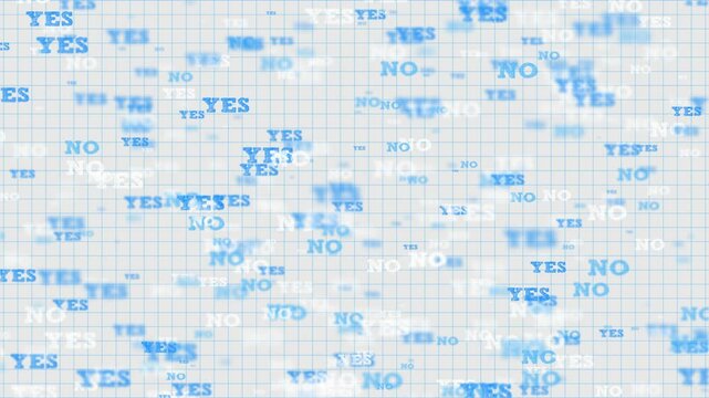 Yes or no, glory on a notebook sheet. School background with hand written text