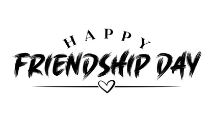 Happy friendship day lettering vector illustration.